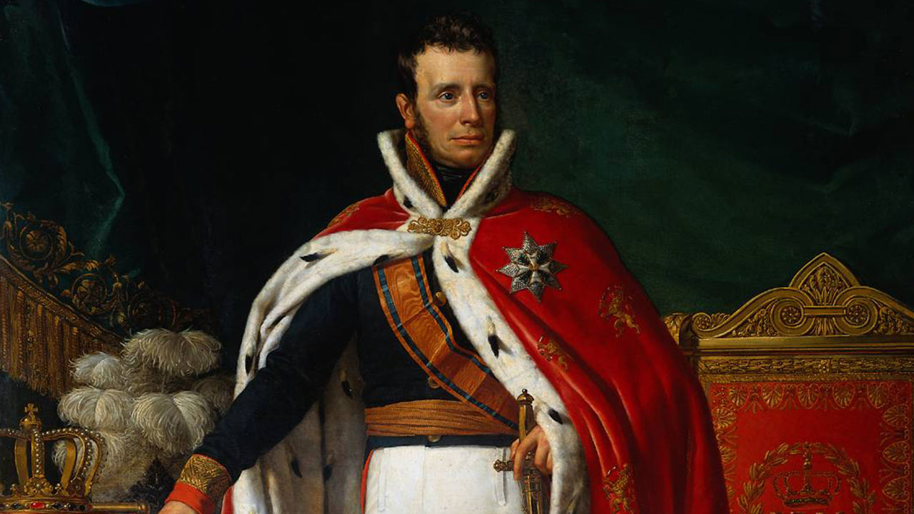 Willem I in zijn kroningsmantel